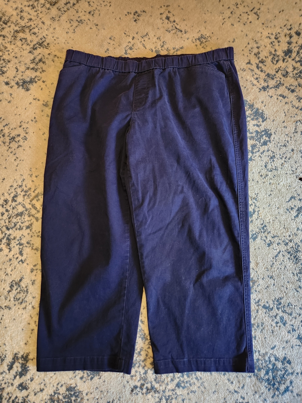 Lands' End Navy Cropped Ankle Pants
